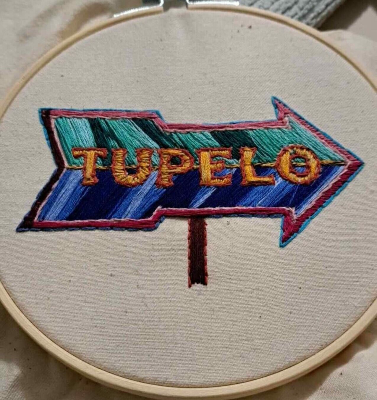 Embroidered Tupelo Sign Take Home Sampler