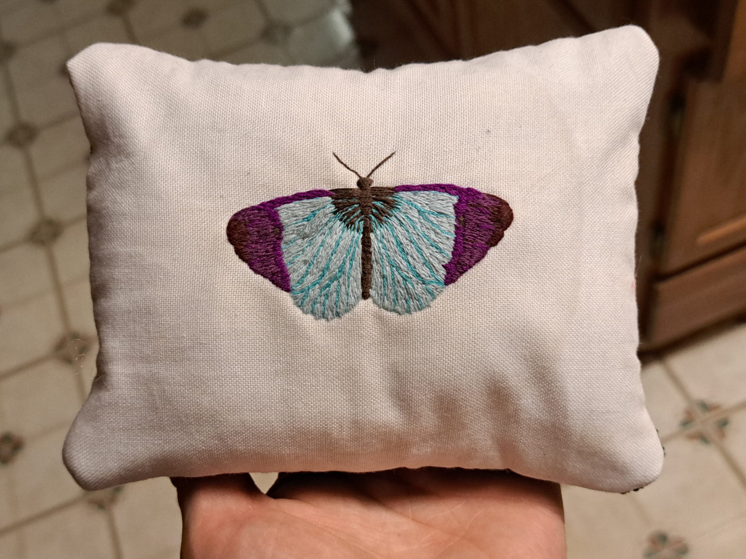 Moth Throw Pillow – Fantasy Colors